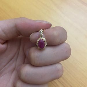 14K ruby yellow gold necklace